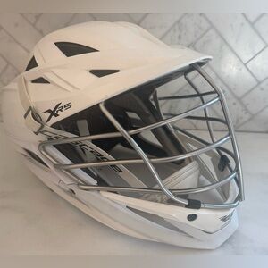 XRS Cascade White Lacrosse Helmet with Silver Cage Adult